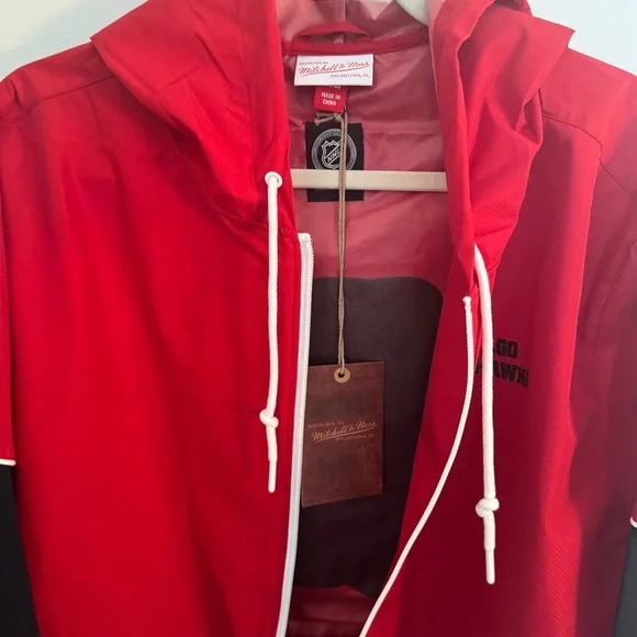 MITCHELL & NESS Chicago Blackhawks Lightweight Full-Zip Windbreaker Jacket NWT - Picture 5 of 6